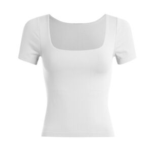 White - Lined Seamless Smooth Squareneck